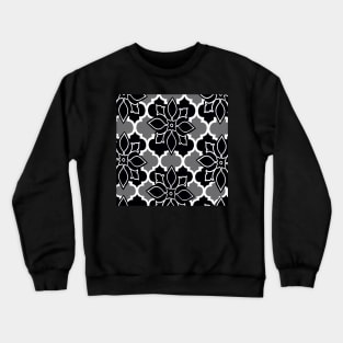 MOROCCAN BLACK AND WHITE PATTERN Crewneck Sweatshirt